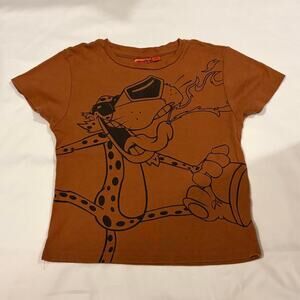Orangey brown cheetos baby tee